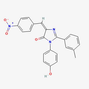 molecular formula C23H17N3O4 B3914726 3-(4-hydroxyphenyl)-2-(3-methylphenyl)-5-(4-nitrobenzylidene)-3,5-dihydro-4H-imidazol-4-one 