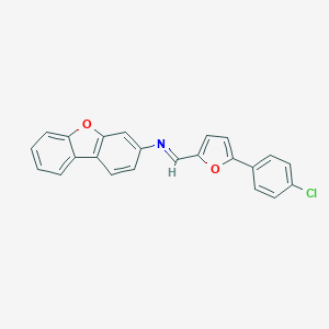 molecular formula C23H14ClNO2 B391473 N-{[5-(4-chlorophenyl)-2-furyl]methylene}-N-dibenzo[b,d]furan-3-ylamine 