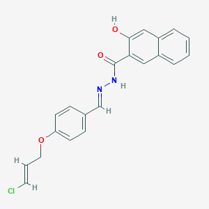 molecular formula C21H17ClN2O3 B391474 N'-{4-[(3-chloro-2-propenyl)oxy]benzylidene}-3-hydroxy-2-naphthohydrazide 