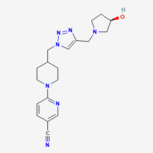 6-{4-[(4-{[(3R)-3-hydroxy-1-pyrrolidinyl]methyl}-1H-1,2,3-triazol-1-yl)methyl]-1-piperidinyl}nicotinonitrile bis(trifluoroacetate) (salt)