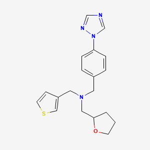 molecular formula C19H22N4OS B3914774 (tetrahydrofuran-2-ylmethyl)(3-thienylmethyl)[4-(1H-1,2,4-triazol-1-yl)benzyl]amine 