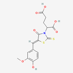 2-[5-(4-hydroxy-3-methoxybenzylidene)-4-oxo-2-thioxo-1,3-thiazolidin-3-yl]pentanedioic acid