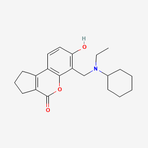 molecular formula C21H27NO3 B3914826 6-{[cyclohexyl(ethyl)amino]methyl}-7-hydroxy-2,3-dihydrocyclopenta[c]chromen-4(1H)-one 