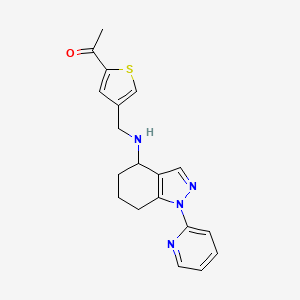 1-[4-({[1-(2-pyridinyl)-4,5,6,7-tetrahydro-1H-indazol-4-yl]amino}methyl)-2-thienyl]ethanone