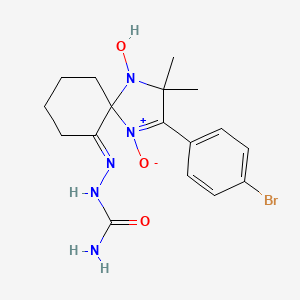 2-(4-bromophenyl)-4-hydroxy-3,3-dimethyl-1,4-diazaspiro[4.5]dec-1-en-6-one semicarbazone 1-oxide