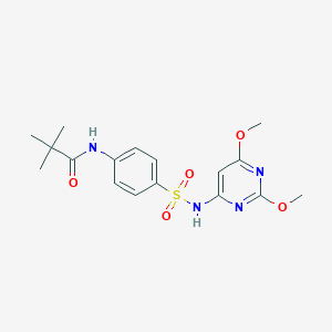 molecular formula C17H22N4O5S B391488 N-(4-{[(2,6-Dimethoxy-4-pyrimidinyl)amino]sulfonyl}phenyl)-2,2-dimethylpropanamid CAS No. 289630-83-7