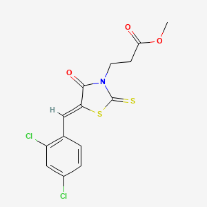 methyl 3-[(5Z)-5-(2,4-dichlorobenzylidene)-4-oxo-2-thioxo-1,3-thiazolidin-3-yl]propanoate