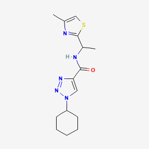 molecular formula C15H21N5OS B3914974 1-cyclohexyl-N-[1-(4-methyl-1,3-thiazol-2-yl)ethyl]-1H-1,2,3-triazole-4-carboxamide 