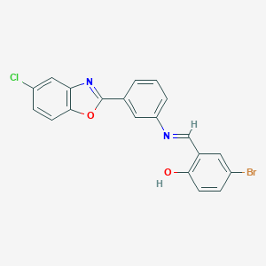 4-Bromo-2-({[3-(5-chloro-1,3-benzoxazol-2-yl)phenyl]imino}methyl)phenol