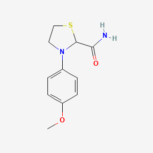 molecular formula C11H14N2O2S B3914993 3-(4-methoxyphenyl)-1,3-thiazolidine-2-carboxamide 