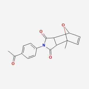 molecular formula C17H15NO4 B3915016 4-(4-acetylphenyl)-1-methyl-10-oxa-4-azatricyclo[5.2.1.0~2,6~]dec-8-ene-3,5-dione 