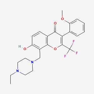 8-[(4-ethyl-1-piperazinyl)methyl]-7-hydroxy-3-(2-methoxyphenyl)-2-(trifluoromethyl)-4H-chromen-4-one