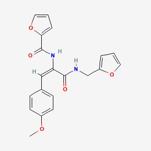 N-[(E)-3-(furan-2-ylmethylamino)-1-(4-methoxyphenyl)-3-oxoprop-1-en-2-yl]furan-2-carboxamide