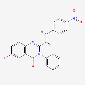 6-IODO-2-[(1E)-2-(4-NITROPHENYL)ETHENYL]-3-PHENYL-3,4-DIHYDROQUINAZOLIN-4-ONE