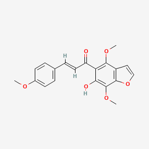 molecular formula C20H18O6 B3915046 1-(6-hydroxy-4,7-dimethoxy-1-benzofuran-5-yl)-3-(4-methoxyphenyl)-2-propen-1-one 