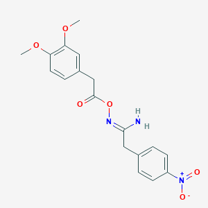 molecular formula C18H19N3O6 B3915070 N'-{[(3,4-dimethoxyphenyl)acetyl]oxy}-2-(4-nitrophenyl)ethanimidamide 