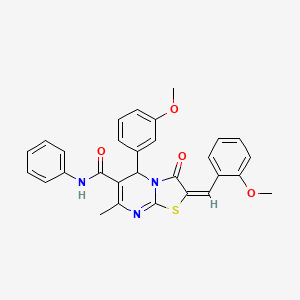 molecular formula C29H25N3O4S B3915091 2-(2-methoxybenzylidene)-5-(3-methoxyphenyl)-7-methyl-3-oxo-N-phenyl-2,3-dihydro-5H-[1,3]thiazolo[3,2-a]pyrimidine-6-carboxamide 