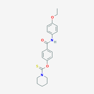 molecular formula C21H24N2O3S B391510 O-{4-[(4-ethoxyanilino)carbonyl]phenyl} 1-piperidinecarbothioate 