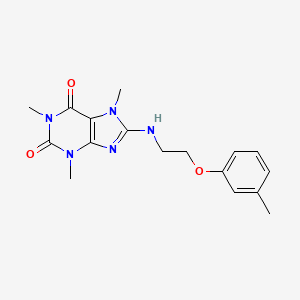 1,3,7-trimethyl-8-{[2-(3-methylphenoxy)ethyl]amino}-3,7-dihydro-1H-purine-2,6-dione