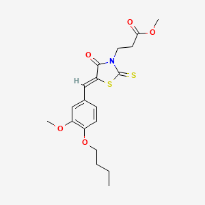 methyl 3-[(5Z)-5-(4-butoxy-3-methoxybenzylidene)-4-oxo-2-thioxo-1,3-thiazolidin-3-yl]propanoate