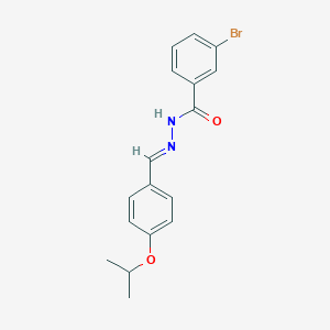 molecular formula C17H17BrN2O2 B391517 3-bromo-N'-(4-isopropoxybenzylidene)benzohydrazide 