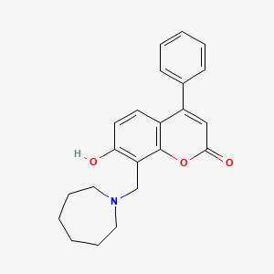 molecular formula C22H23NO3 B3915175 8-(1-azepanylmethyl)-7-hydroxy-4-phenyl-2H-chromen-2-one 