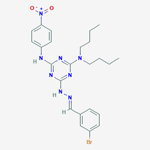 molecular formula C24H29BrN8O2 B391518 3-Bromobenzaldehyde (4-(dibutylamino)-6-{4-nitroanilino}-1,3,5-triazin-2-yl)hydrazone 