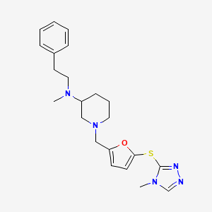 N-methyl-1-({5-[(4-methyl-4H-1,2,4-triazol-3-yl)thio]-2-furyl}methyl)-N-(2-phenylethyl)-3-piperidinamine