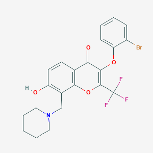 3-(2-bromophenoxy)-7-hydroxy-8-(1-piperidinylmethyl)-2-(trifluoromethyl)-4H-chromen-4-one