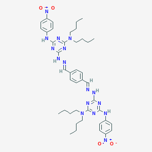 molecular formula C42H54N16O4 B391522 Terephthalaldehyde bis[(4-(dibutylamino)-6-{4-nitroanilino}-1,3,5-triazin-2-yl)hydrazone] 