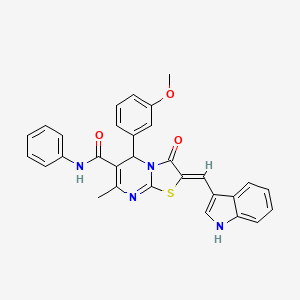 2-(1H-indol-3-ylmethylene)-5-(3-methoxyphenyl)-7-methyl-3-oxo-N-phenyl-2,3-dihydro-5H-[1,3]thiazolo[3,2-a]pyrimidine-6-carboxamide