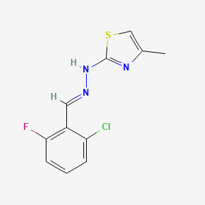 N-[(E)-(2-chloro-6-fluorophenyl)methylideneamino]-4-methyl-1,3-thiazol-2-amine