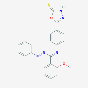 B039153 5-(4-(((2-Methoxyphenyl)(phenylazo)methylene)amino)phenyl)-1,3,4-oxadiazole-2(3H)-thione CAS No. 122352-04-9