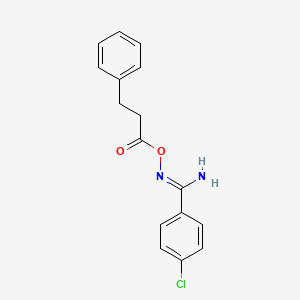 molecular formula C16H15ClN2O2 B3915302 4-chloro-N'-[(3-phenylpropanoyl)oxy]benzenecarboximidamide 