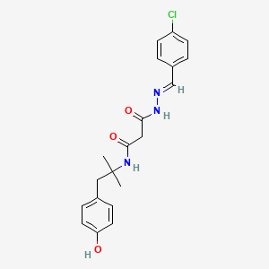 molecular formula C20H22ClN3O3 B3915315 3-[2-(4-chlorobenzylidene)hydrazino]-N-[2-(4-hydroxyphenyl)-1,1-dimethylethyl]-3-oxopropanamide 