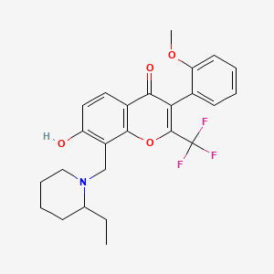 8-[(2-ethyl-1-piperidinyl)methyl]-7-hydroxy-3-(2-methoxyphenyl)-2-(trifluoromethyl)-4H-chromen-4-one