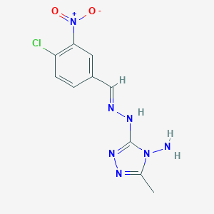 molecular formula C10H10ClN7O2 B391532 3-[(2E)-2-(4-chloro-3-nitrobenzylidene)hydrazinyl]-5-methyl-4H-1,2,4-triazol-4-amine 