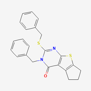 3-benzyl-2-(benzylsulfanyl)-3,5,6,7-tetrahydro-4H-cyclopenta[4,5]thieno[2,3-d]pyrimidin-4-one