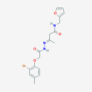 3-{[(2-bromo-4-methylphenoxy)acetyl]hydrazono}-N-(2-furylmethyl)butanamide