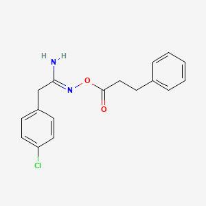 molecular formula C17H17ClN2O2 B3915408 2-(4-chlorophenyl)-N'-[(3-phenylpropanoyl)oxy]ethanimidamide 