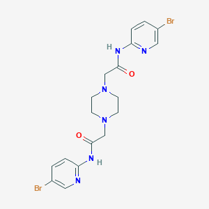 molecular formula C18H20Br2N6O2 B391542 N-(5-bromo-2-pyridinyl)-2-(4-{2-[(5-bromo-2-pyridinyl)amino]-2-oxoethyl}-1-piperazinyl)acetamide CAS No. 720676-79-9