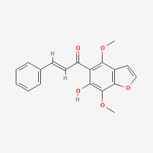 molecular formula C19H16O5 B3915430 1-(6-hydroxy-4,7-dimethoxy-1-benzofuran-5-yl)-3-phenyl-2-propen-1-one 