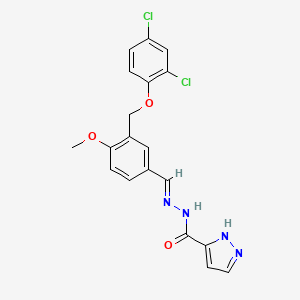 N'-{3-[(2,4-dichlorophenoxy)methyl]-4-methoxybenzylidene}-1H-pyrazole-3-carbohydrazide