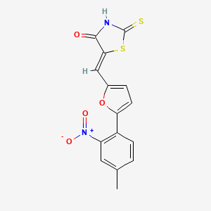 molecular formula C15H10N2O4S2 B3915459 5-{[5-(4-methyl-2-nitrophenyl)-2-furyl]methylene}-2-thioxo-1,3-thiazolidin-4-one 