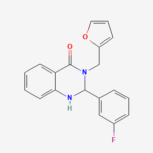 2-(3-fluorophenyl)-3-(2-furylmethyl)-2,3-dihydro-4(1H)-quinazolinone