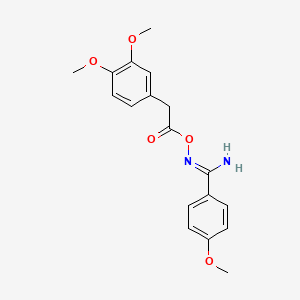 molecular formula C18H20N2O5 B3915481 N'-{[(3,4-dimethoxyphenyl)acetyl]oxy}-4-methoxybenzenecarboximidamide 