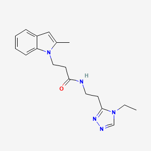 N-[2-(4-ethyl-4H-1,2,4-triazol-3-yl)ethyl]-3-(2-methyl-1H-indol-1-yl)propanamide