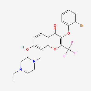 3-(2-bromophenoxy)-8-[(4-ethyl-1-piperazinyl)methyl]-7-hydroxy-2-(trifluoromethyl)-4H-chromen-4-one