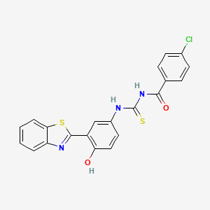 N-({[3-(1,3-benzothiazol-2-yl)-4-hydroxyphenyl]amino}carbonothioyl)-4-chlorobenzamide