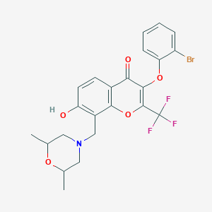 3-(2-bromophenoxy)-8-[(2,6-dimethyl-4-morpholinyl)methyl]-7-hydroxy-2-(trifluoromethyl)-4H-chromen-4-one